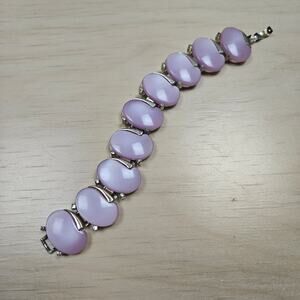 Vintage Leru Lavender Bracelet Moonglow Lucite Thermoset Signed READ